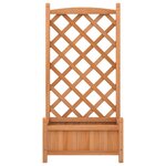 vidaXL Jardinière avec treillis marron bois massif de sapin