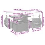 vidaXL Salon de jardin 5 Pièces avec coussins noir résine tressée