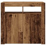 vidaXL Buffet et lumières LED vieux bois 80x35x75 cm bois d'ingénierie