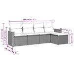 vidaXL Salon de jardin 5 Pièces avec coussins gris résine tressée