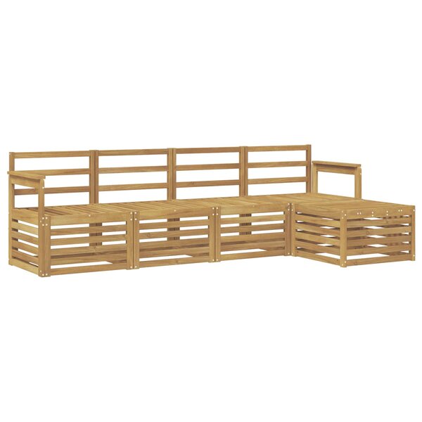 vidaXL Ensemble de canapés d'extérieur 5 pc Blanc Bois d'Acacia Massif