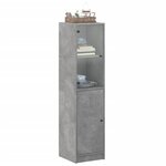 vidaXL Buffet avec porte en verre gris béton 35x37x142 cm