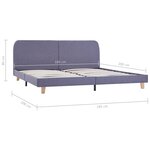 vidaXL Cadre de lit Gris clair Tissu 180x200 cm