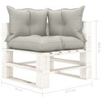 vidaXL Canapé palette à 3 places de jardin avec coussins taupe Bois