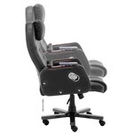 vidaXL Chaise de bureau de massage Noir Similicuir