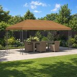 vidaXL Gazebo avec murs latéraux 6 x 3 m Beige Polyester et Acier