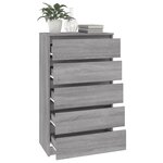 vidaXL Commode Sonoma gris 60x36x103 cm Bois d'ingénierie