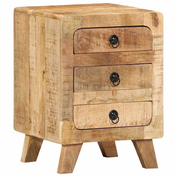 vidaXL Table de chevet 37x32x50 cm bois de manguier massif brut