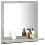 vidaXL Miroir de salle de bain Gris béton 40x10 5x37cm Bois ingénierie