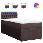 vidaXL Sommier à lattes de lit avec matelas Marron foncé 100x200 cm