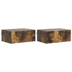 vidaXL Cabinet de chevet mural 2 Pièces Chêne fumé 49 x 34 5 x 20 cm