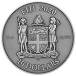 PERSIAN Mandala Art 3 Once Argent Monnaie 10 Dollars Fiji 2020