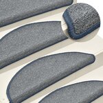 Vidaxl tapis de marches d'escalier 15 pièces gris clair et bleu 56x17x3cm