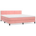 vidaXL Sommier à lattes de lit avec matelas Rose 180x200 cm Velours
