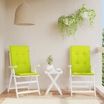 vidaXL Coussins de chaise de jardin à dossier haut lot de 2 vert vif