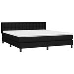 vidaXL Sommier à lattes de lit avec matelas Noir 180x200 cm Tissu