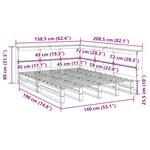 vidaXL Lit bibliothèque sans matelas blanc 140x190 cm bois pin massif