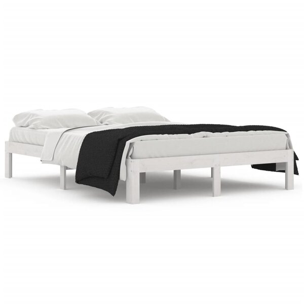 vidaXL Cadre de lit sans matelas blanc bois de pin massif 140x190 cm