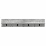 vidaXL Porte-manteau mural avec étagère Gris béton 100 x 10.5 x 18 cm