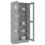 vidaXL Armoire à vitrine Sonoma gris 82 5x30 5x185cm Bois ingénierie