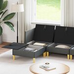 vidaXL Canapé modulaire avec rangement 5 Pièces Gris foncé Tissu