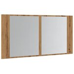 vidaXL Armoire à miroir LED chêne artisanal 90x12x45cm bois ingénierie