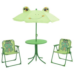 vidaXL Ensemble de bistro avec parasol pour enfants 3 Pièces Vert