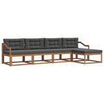 vidaXL Ensemble de canapés d'extérieur 5 Pièces Naturel et Anthracite