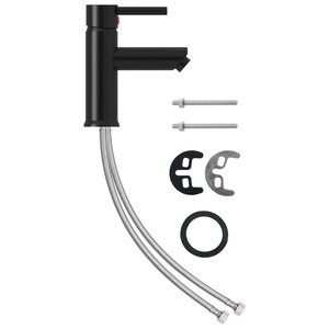 vidaXL Robinet de lavabo de salle de bain Noir 130x176 mm