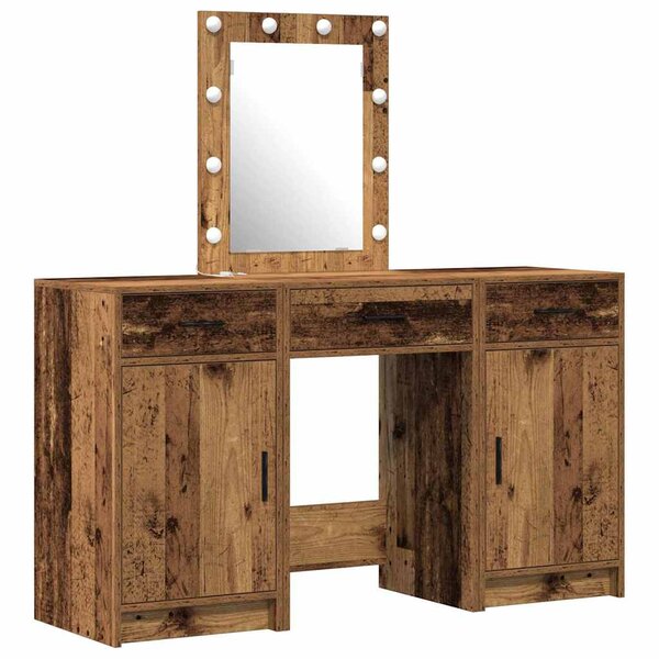 vidaXL Table de Toilette avec tiroir 3 Pièces Marron 50 x 41 x 135 cm