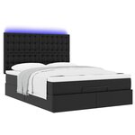 VidaXL Cadre de lit ottoman avec matelas noir 140x190 cm similicuir