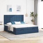 VidaXL Cadre de lit ottoman avec matelas bleu 200x200cm tissu