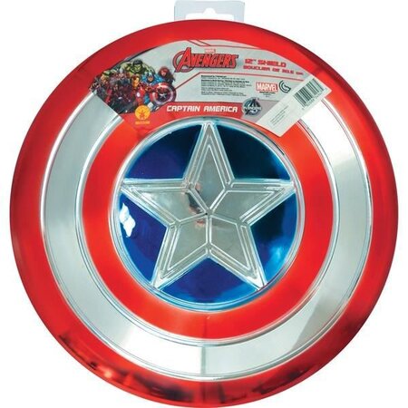 MARVEL Bouclier en plastique métallisé Captain América - 30 cm - Rouge