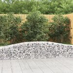 vidaXL Paniers à gabions arqués 2 Pièces 400x50x40/60 cm Fer galvanisé