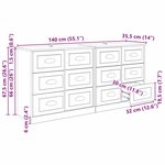 vidaXL Buffets 2 Pièces Chêne noir 70 x 35 5 x 67 5 cm Bois d'ingénierie