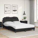 vidaXL Lit Viana avec matelas noir 120x200 cm similicuir