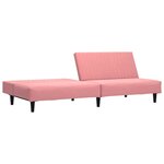 Vidaxl canapé-lit à 2 places rose velours