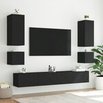 vidaXL Meuble TV mural avec lumières LED noir 40 5x35x40 cm