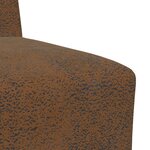 vidaXL Fauteuil avec oreiller 3 Pièces Marron 55 cm Cuir suédé faux
