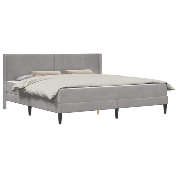 vidaXL Cadre de lit avec matelas Gris clair 180 x 200 cm Velours