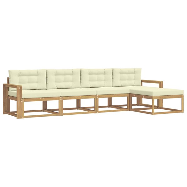 vidaXL Ensemble de canapés d'extérieur 4 pc Blanc et crème Polyester