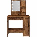 vidaXL Coiffeuse avec LED vieux bois 86 5x35x136 cm
