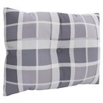 vidaXL Coussins de palette lot de 3 motif à carreaux gris tissu