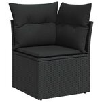 vidaXL Ensemble de canapé de jardin avec coussin 9 Pièces Noir polyrotin