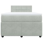 vidaXL Sommier à lattes de lit et matelas Gris clair 120x200cm Velours