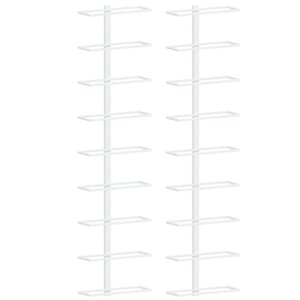 vidaXL Casier à vin mural pour 9 bouteilles 2 Pièces Blanc Fer