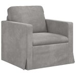 vidaXL Canapé 2 Pièces Gris clair 138 x 78 x 80 cm Velours