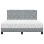 vidaXL Lit avec matelas gris clair 140x200 cm tissu