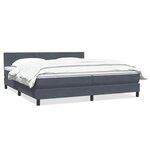 vidaXL Sommier à lattes de lit et matelas gris foncé 180x220cm velours