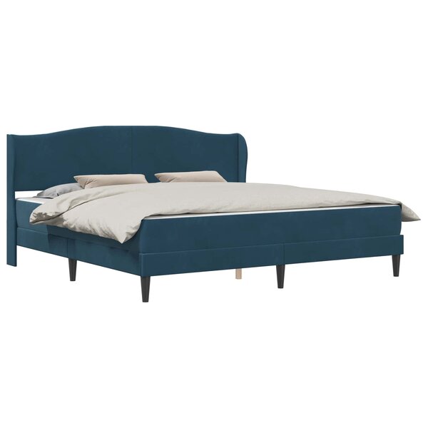 vidaXL Cadre de lit avec tête de lit Bleu 200 x 200 cm Velours